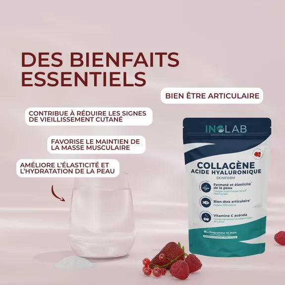 Ton Collagène Marin en Poudre - Fruit Rouge🍓🫐- Peau & Articulations - Complexe avec Acide Hyaluronique + Acérola